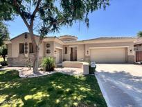 Charming single-story home with a well-manicured lawn and a convenient three-car garage at 3225 E Cardinal Ct, Chandler, AZ 85286