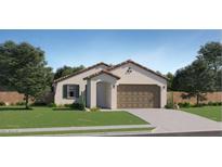 Charming single-story home featuring a neutral color scheme, a tile roof, and a two-car garage at 15060 W Hackamore Dr, Surprise, AZ 85387