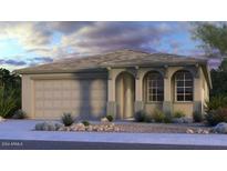 Charming single-story home showcasing traditional architectural details and desert landscaping at 10865 E Texas Ave, Mesa, AZ 85212