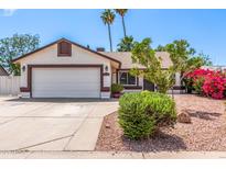 Charming single-story home with a two-car garage and beautifully landscaped front yard featuring colorful bougainvillea at 2230 N Los Alamos --, Mesa, AZ 85213