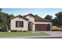 Charming one-story home featuring a well-manicured lawn, a two-car garage, and a neutral color palette at 4732 E Amethyst Ln, San Tan Valley, AZ 85143