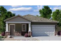 Charming single-story home with a two-car garage and stone accents, perfect for modern living at 29665 N Oak Dr, Florence, AZ 85132