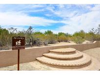 Aviano hiking entrance with natural desert landscaping and a beautiful blue sky at 3931 E Crest Ln, Phoenix, AZ 85050