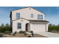 Charming two-story home featuring a tile roof and a convenient two-car garage at 25208 N 165Th Ln, Surprise, AZ 85387