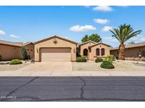 Charming single-story home featuring a two-car garage and low maintenance desert landscaping at 16412 W Peppertree Ct, Surprise, AZ 85387