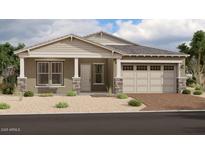 Inviting single-story home with a two-car garage, desert landscaping, and neutral color palette at 11417 E Utah Ave, Mesa, AZ 85212