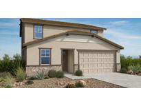 Charming two-story home featuring a two-car garage, neutral colors, and well-maintained desert landscaping at 25168 N 165Th Ln, Surprise, AZ 85387