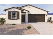 Charming single-story home featuring a two-car garage and low maintenance desert landscaping at 18262 W La Senda Dr, Surprise, AZ 85387