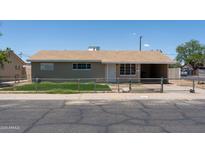Single story home with neutral siding, brown roof, chain link fence, and covered carport at 3802 W Mulberry Dr, Phoenix, AZ 85019