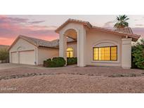 Charming single-story home featuring an arched entryway and low-maintenance desert landscaping at 3622 W Barcelona Dr, Chandler, AZ 85226