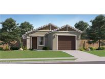 Charming single-story home with a two-car garage, well-manicured lawn, and desert landscaping at 25082 N 174Th Ln, Surprise, AZ 85387