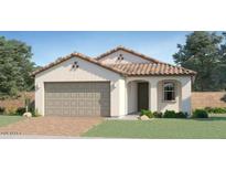 Charming single-story home featuring a neutral color palette, a two-car garage, and a classic tile roof at 15627 W Williams St, Goodyear, AZ 85338