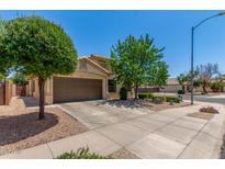 Charming single-Gathering home with a well-maintained lawn, mature trees, and a two-car garage at 16091 W Moreland St, Goodyear, AZ 85338