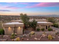 Beautiful Southwestern home with a desert landscape and a stunning mountain view at 15054 E Sundown Dr, Fountain Hills, AZ 85268