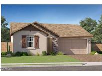 Charming single-story home with stone accents, a two-car garage, and a well-manicured lawn at 20925 S 231St Way, Queen Creek, AZ 85142