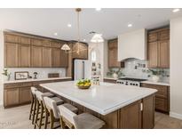Spacious kitchen with marble countertops, an island with seating and modern fixtures at 2743 E Virginia St, Gilbert, AZ 85296