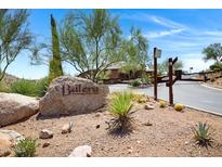 Balera gated community entrance with desert landscaping, and prominent signage at 16364 E Ridgeline Dr, Fountain Hills, AZ 85268