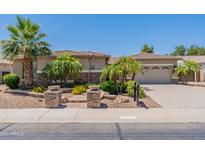 Inviting single-Gathering home with a well-manicured yard, lush landscaping, and a two-car garage at 3173 E Canyon Way, Chandler, AZ 85249
