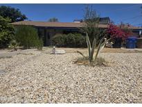 Charming single-story home with desert landscaping and a decorative dog statue in the front yard at 4030 N 33Rd Pl, Phoenix, AZ 85018