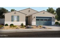 Charming single-story home with desert landscaping and a two-car garage, offering a welcoming curb appeal at 37194 W La Paz St, Maricopa, AZ 85138