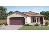 Charming single-Gathering home boasts a terracotta roof, two-car garage, and manicured landscaping at 24971 N 167Th Dr, Surprise, AZ 85387