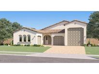 Charming single-story home with a stucco exterior, tile roof, and a two-car garage at 25233 N 177Th Dr, Surprise, AZ 85387