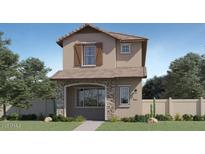 Charming two-story home with stone accents, a gable roof, and an inviting front porch at 24649 N 164Th Dr, Surprise, AZ 85387