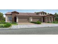 Charming paired home featuring brick accents, a tile roof, and a two-car garage at 25004 N 174Th Ave, Surprise, AZ 85387