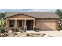 Charming single-story home features a cozy front porch, two-car garage, and low-maintenance desert landscaping at 32978 N 132Nd Ln, Peoria, AZ 85383