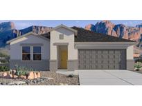 New construction home featuring a neutral color scheme and mountain views at 35765 N King Ln, San Tan Valley, AZ 85140