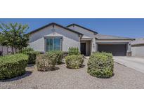 Charming single-story home featuring desert landscaping and a two-car garage at 18766 N Salerno Dr, Maricopa, AZ 85138
