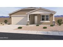 Charming single-story home with a stucco exterior, well-maintained landscaping, and an attached two-car garage at 16174 W Bajada Rd, Surprise, AZ 85387