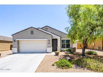 Charming single-story home featuring a well-maintained front yard and an attached two-car garage at 3947 W Maggie Dr, San Tan Valley, AZ 85144