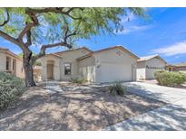 Charming single-story home with a well-manicured front yard and a mature shade tree at 9261 W Sheridan St, Phoenix, AZ 85037