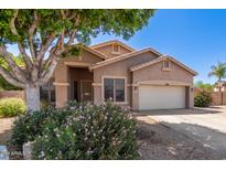 Beautiful single-Gathering home featuring a desert landscape, mature tree, and 2-car garage at 1028 S Valle Verde --, Mesa, AZ 85208