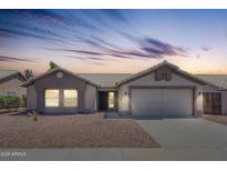 Charming single-story home with well-maintained landscaping and a two-car garage at 5919 W Blackhawk Dr, Glendale, AZ 85308