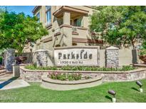 Beautifully landscaped community sign for Parkside at 1920 E Bell Rd at 1920 E Bell Rd # 1165, Phoenix, AZ 85022