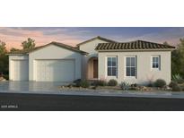 Charming single-story home featuring a two-car garage, neutral stucco, and desert landscaping at 7632 W Remuda Dr, Peoria, AZ 85383