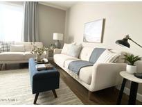 Cozy living room featuring stylish sofas, a plush rug, and modern decor accents at 2100 N Normal Ave, Tempe, AZ 85288