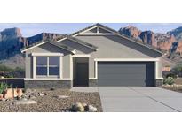 Beautiful single-story home with mountain views, low-maintenance landscaping, and neutral color scheme at 8516 W Clemente Way, Florence, AZ 85132