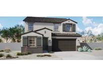 Charming two-story home with a two-car garage, neutral paint, shutters, and desert landscaping at 534 N 89Th St, Mesa, AZ 85207