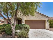 Charming single-story home features a two-car garage and well-maintained front yard with mature landscaping at 25960 W Tonto Ln, Buckeye, AZ 85396