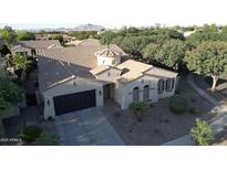 Aerial view highlighting the property's unique architecture and well-maintained landscaping at 4277 E Blue Sage Ct, Gilbert, AZ 85297