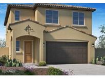 Charming two-story home showcasing a desert-landscaped front yard and a spacious two-car garage at 13244 N 146Th Ln, Surprise, AZ 85379