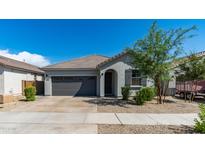 Charming single-story home featuring a well-manicured lawn, neutral paint, and a two-car garage at 14338 W Bronco Trl, Surprise, AZ 85387