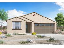 Inviting single-story home with neutral stucco, desert landscaping, and a two-car garage at 3907 S 241St Ln, Buckeye, AZ 85326