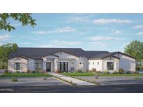 Stunning single-story home with stone accents, a modern design, and a beautifully landscaped front yard at 3734 E Weston Ln, San Tan Valley, AZ 85140