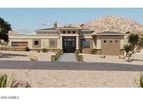 Beautiful single-story home with desert landscaping and a stacked stone detail on the facade at 30660 N 120Th Ln, Peoria, AZ 85383