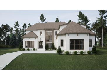Stunning two-story home featuring a modern design with a brick and siding facade and lush landscaping at 725 Catawba St, Raleigh, NC 27609