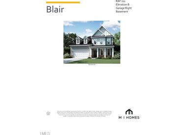 Two-story home with gray siding, white trim, and a two-car garage at 2408 Englemann Dr # 111, Apex, NC 27502